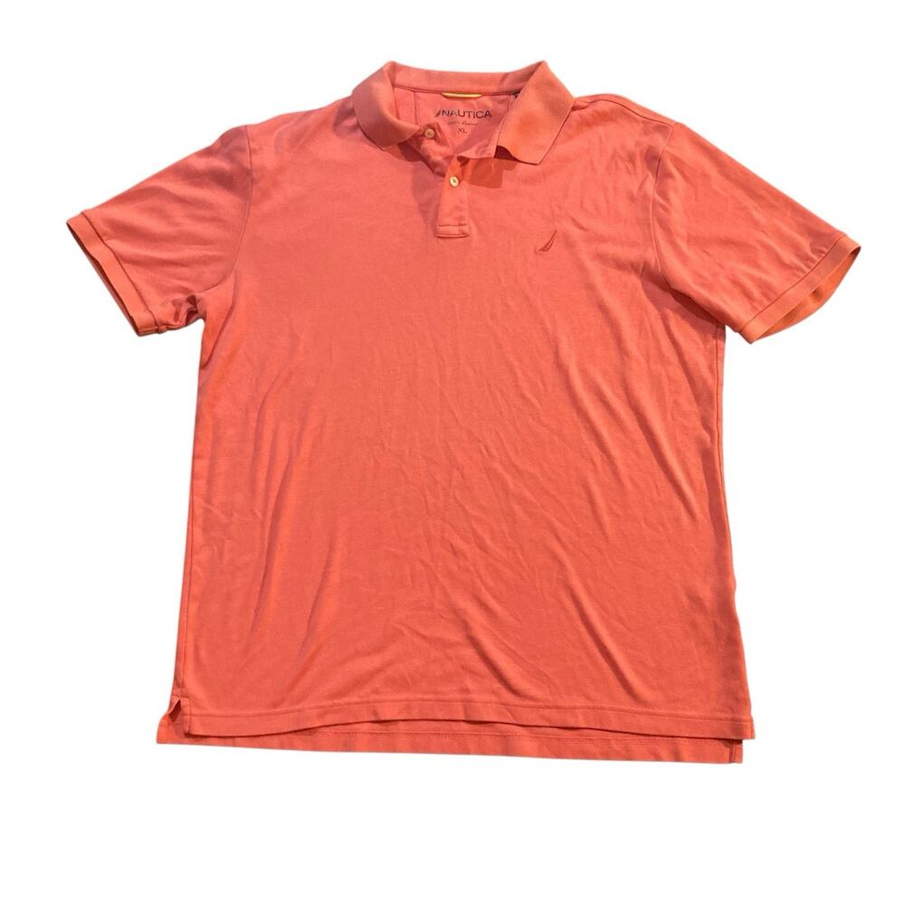 Nautica Men's Polo Shirt Short Sleeve Coral Collared Embroidered Logo XL